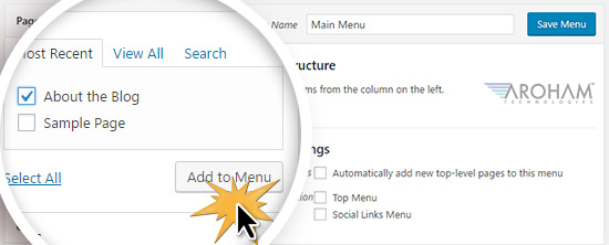 Adding pages to your WordPress menu