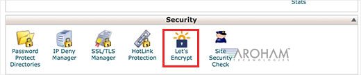 Let's Encrypt icon in cPanel