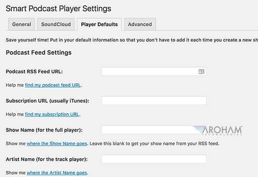 Setting up Smart Podcast Player plugin